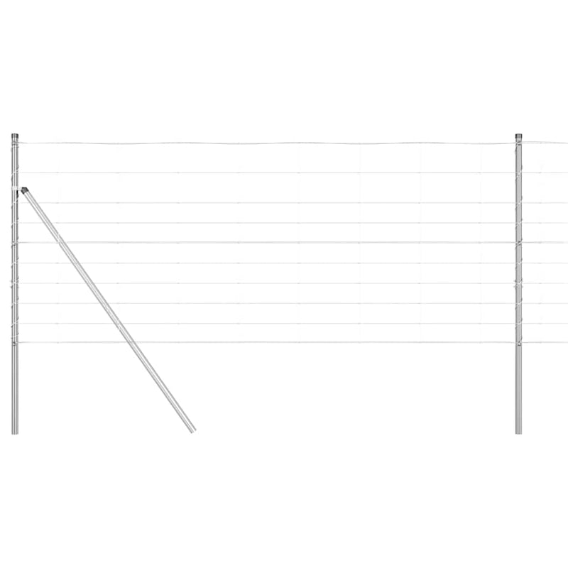 vidaXL Legelőkerítés Ezüst 50 x 1 m Horganyzott acél