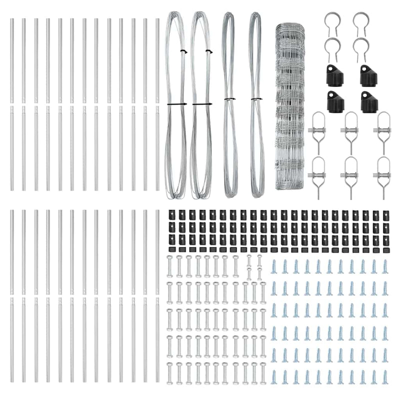 vidaXL Legelőkerítés Ezüst 50 x 1 m Horganyzott acél