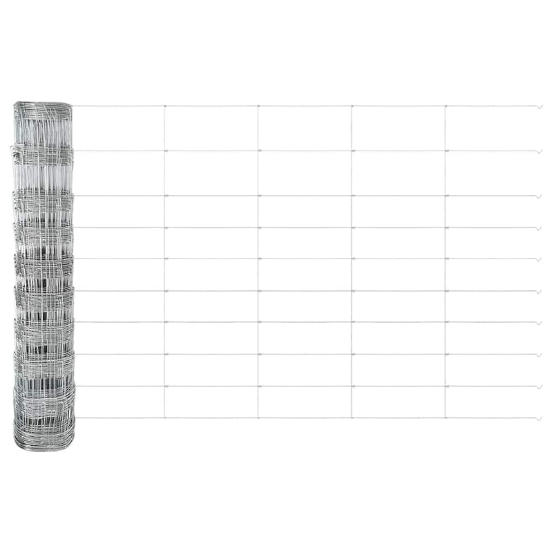 vidaXL Legelőkerítés Ezüst 50 x 1 m Horganyzott acél