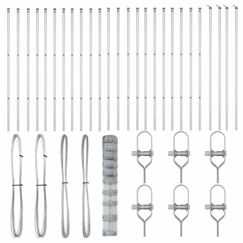 vidaXL Legelőkerítés Ezüst 50 x 1.2 m Horganyzott acél