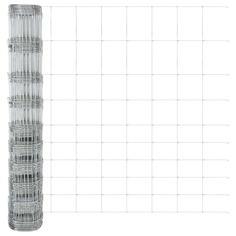 vidaXL Legelőkerítés Ezüst 50 x 1.2 m Horganyzott acél