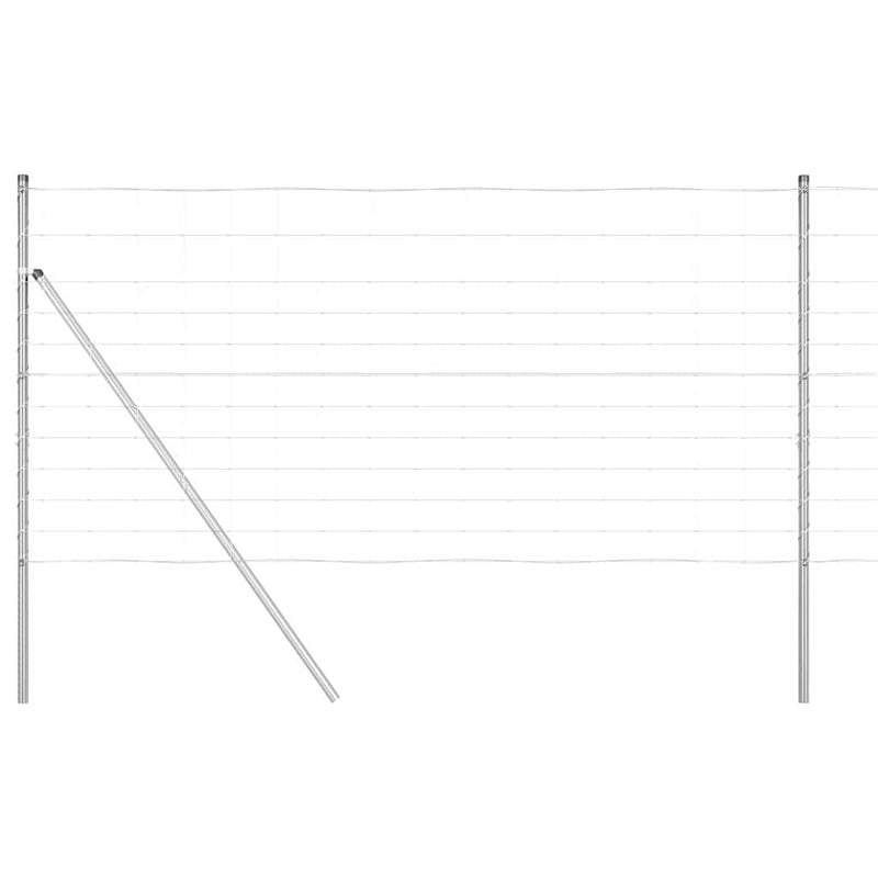 vidaXL Legelőkerítés Ezüst 50 x 1.2 m Horganyzott acél