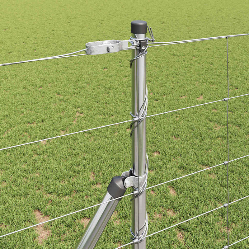 vidaXL Legelőkerítés Ezüst 50 x 1.2 m Horganyzott acél