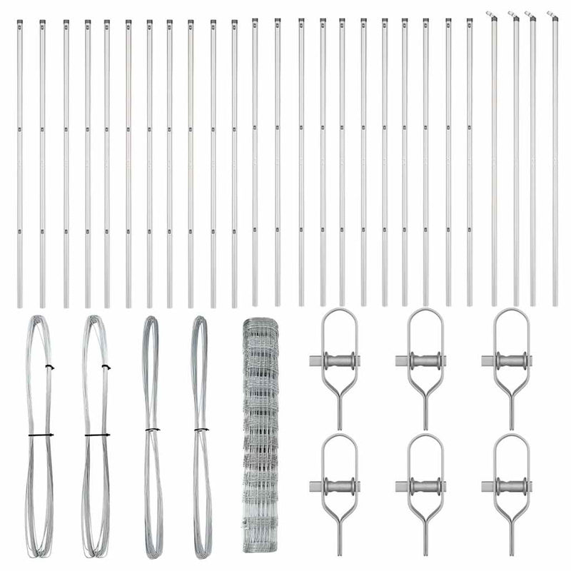 vidaXL Legelőkerítés Ezüst 50 x 1.2 m Horganyzott acél