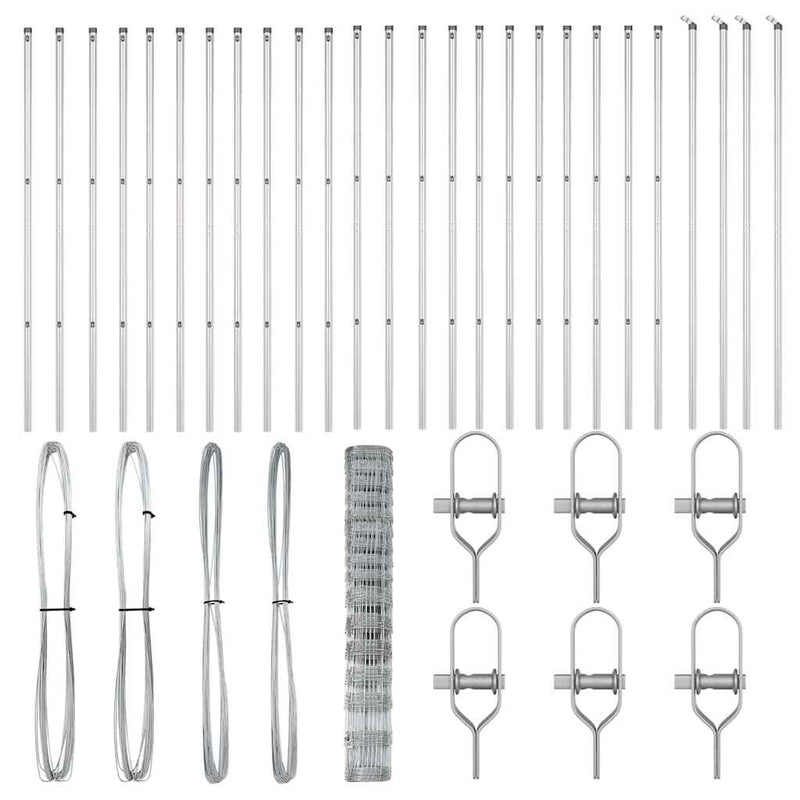 vidaXL Legelőkerítés Ezüst 50 x 1.2 m Horganyzott acél