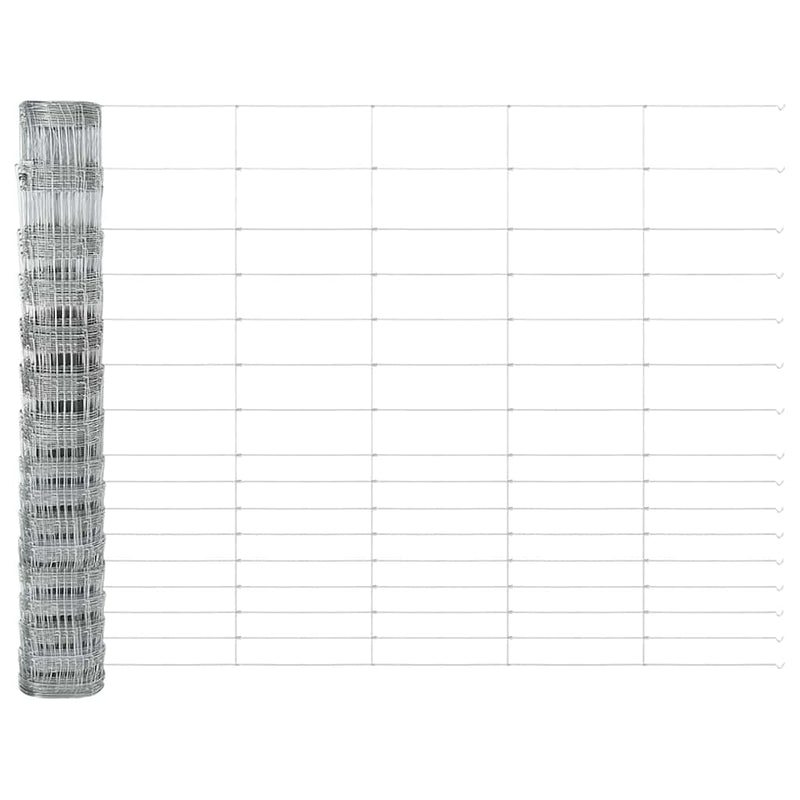 vidaXL Legelőkerítés Ezüst 50 x 1.2 m Horganyzott acél