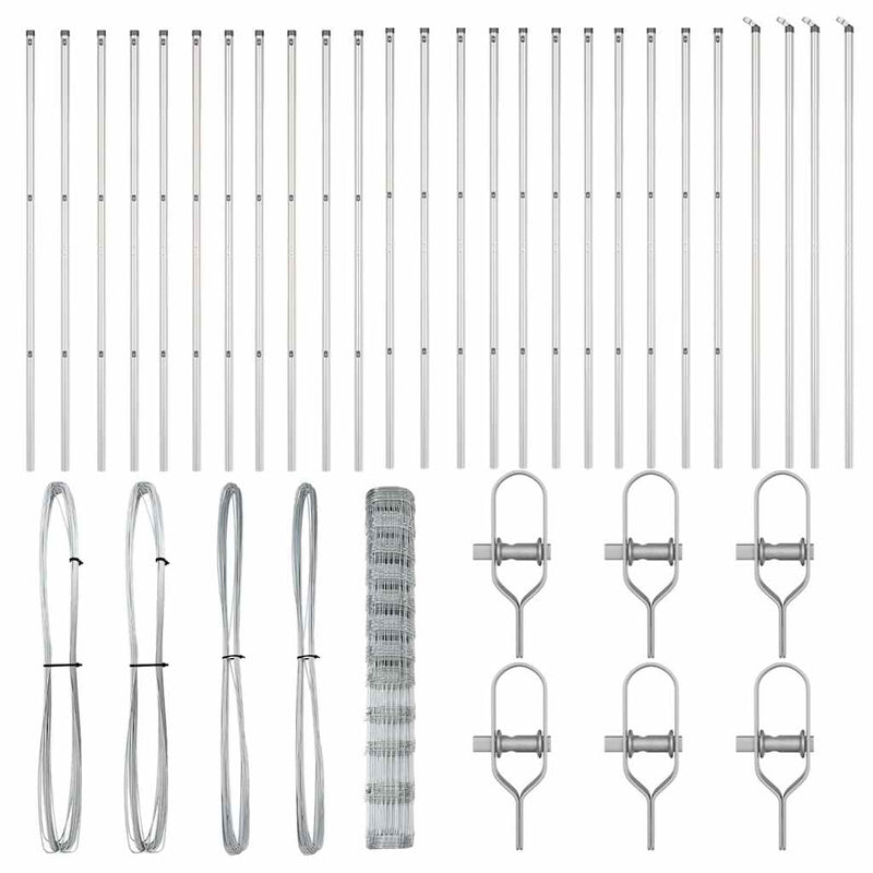 vidaXL Legelőkerítés Ezüst 50 x 1.4 m Horganyzott acél