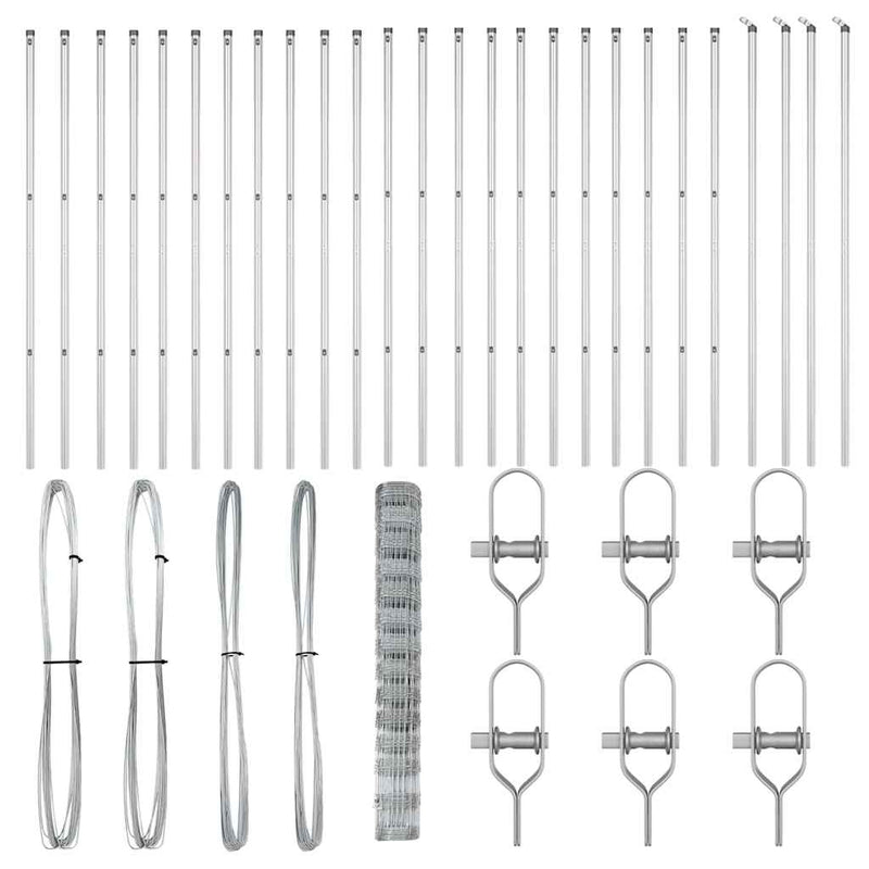 vidaXL Legelőkerítés Ezüst 50 x 1.4 m Horganyzott acél