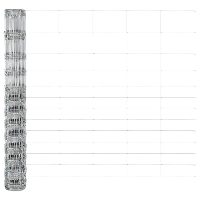 vidaXL Legelőkerítés Ezüst 50 x 1.5 m Horganyzott acél