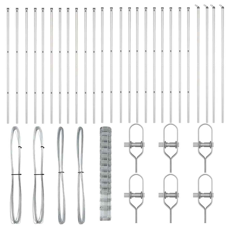 vidaXL Legelőkerítés Ezüst 50 x 1.6 m Horganyzott acél