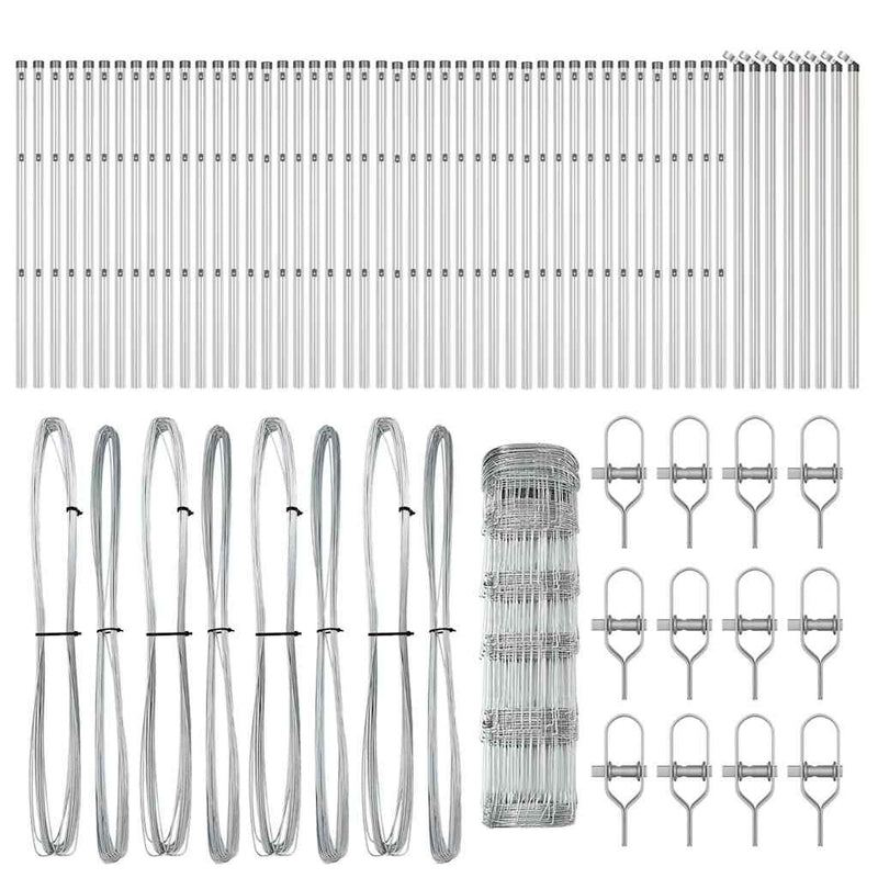 vidaXL Legelőkerítés Ezüst 100 x 0.8 m Horganyzott acél