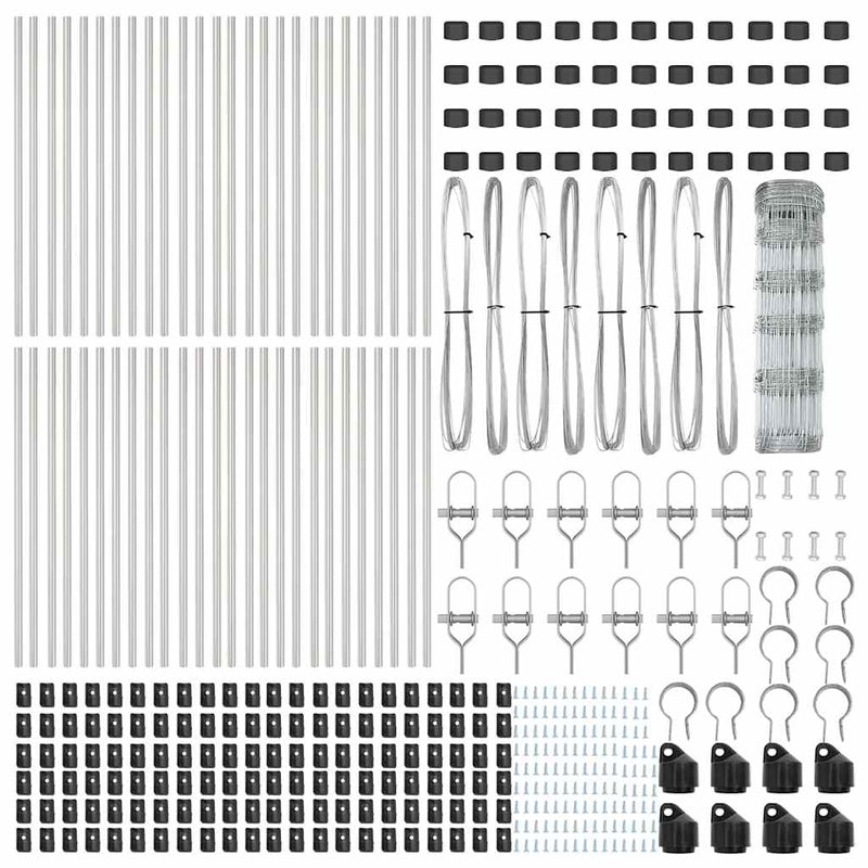 vidaXL Legelőkerítés Ezüst 100 x 0.8 m Horganyzott acél