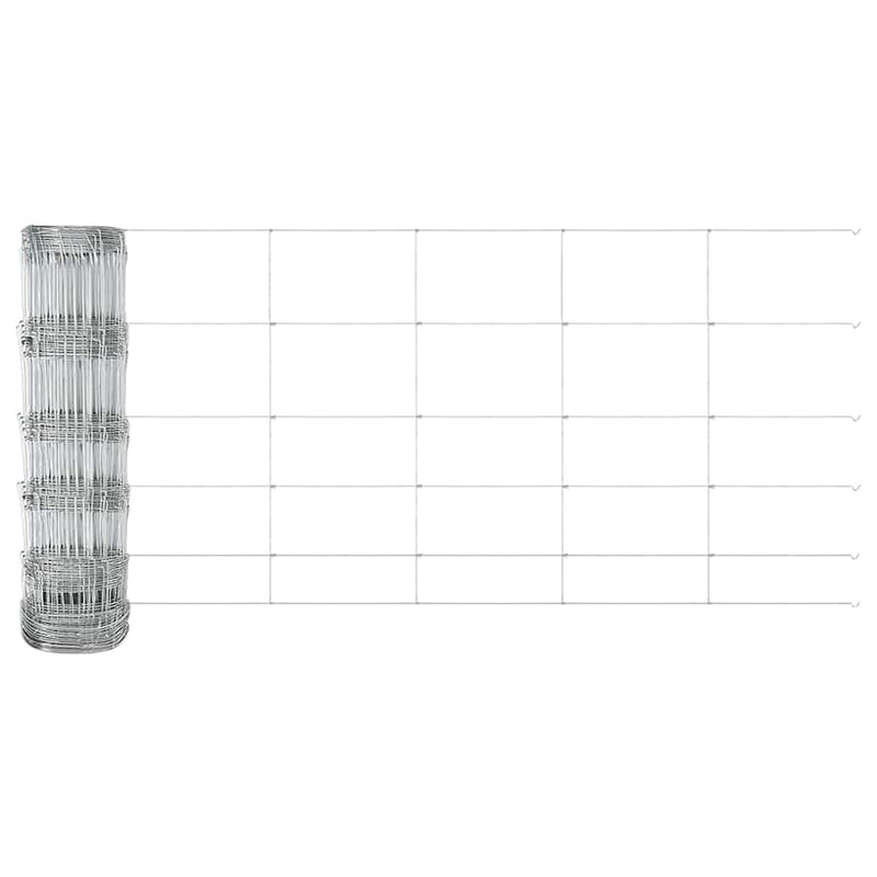 vidaXL Legelőkerítés Ezüst 100 x 0.8 m Horganyzott acél