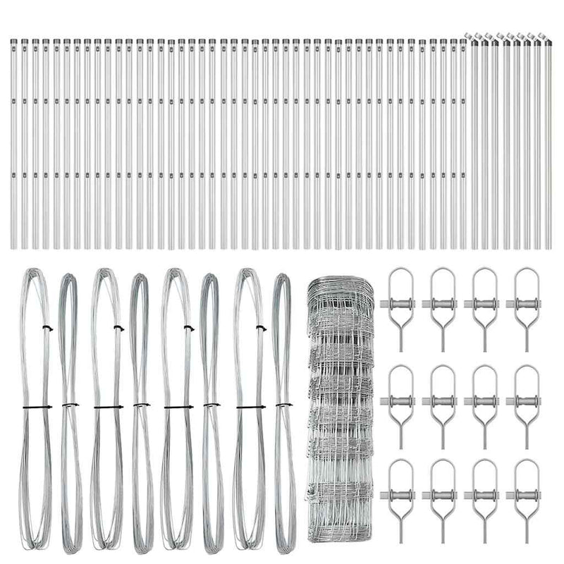 vidaXL Legelőkerítés Ezüst 100 x 0.8 m Horganyzott acél