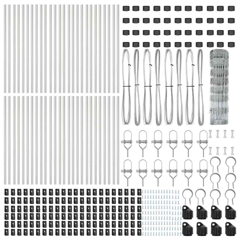 vidaXL Legelőkerítés Ezüst 100 x 0.8 m Horganyzott acél