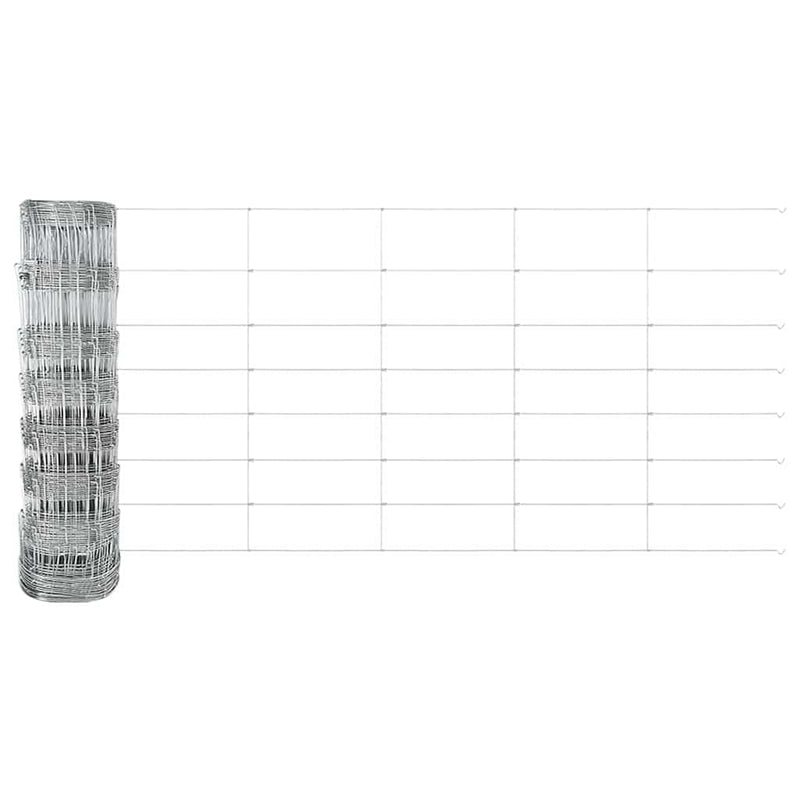 vidaXL Legelőkerítés Ezüst 100 x 0.8 m Horganyzott acél