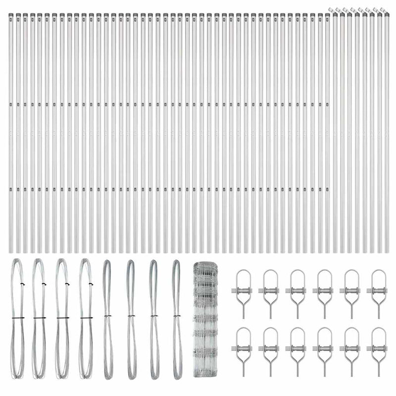 vidaXL Legelőkerítés Ezüst 100 x 1 m Horganyzott acél