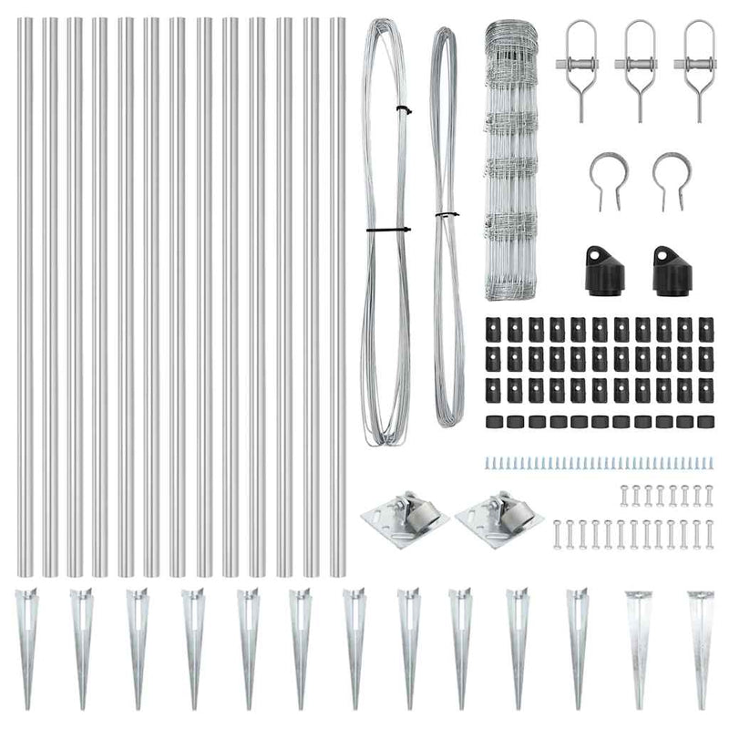 vidaXL Legelőkerítés Ezüst 25 x 0.8 m Horganyzott acél