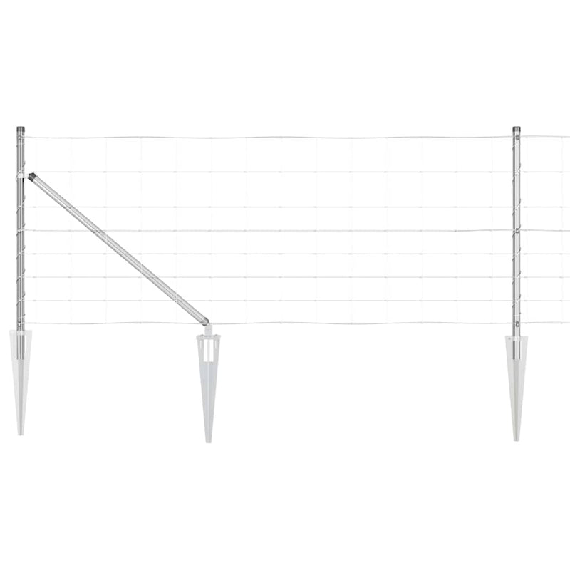 vidaXL Legelőkerítés Ezüst 25 x 0.8 m Horganyzott acél