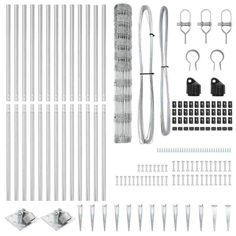 vidaXL Legelőkerítés Ezüst 25 x 1.2 m Horganyzott acél