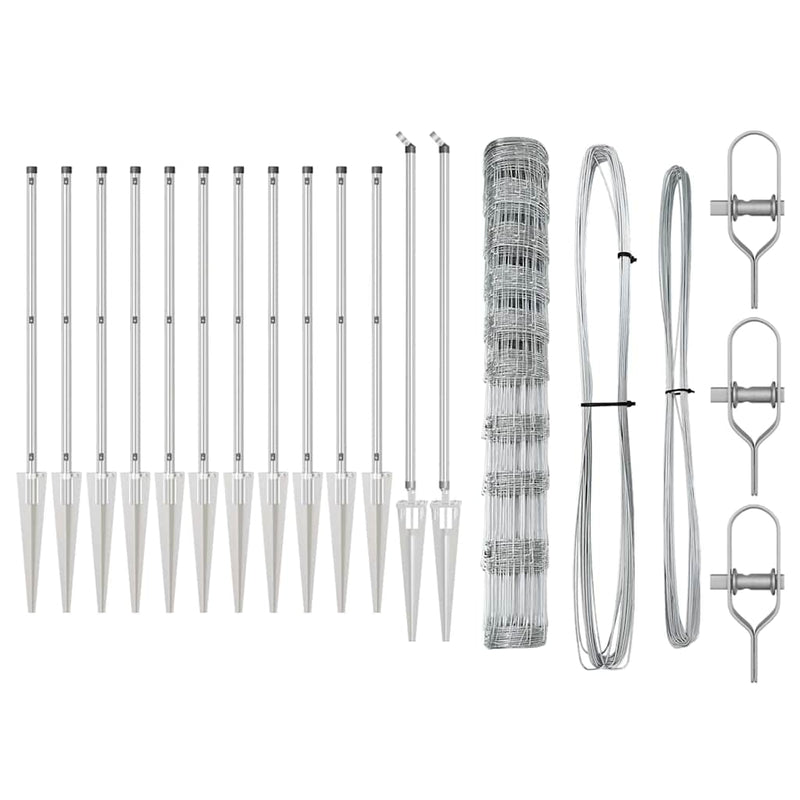 vidaXL Legelőkerítés Ezüst 25 x 1.2 m Horganyzott acél