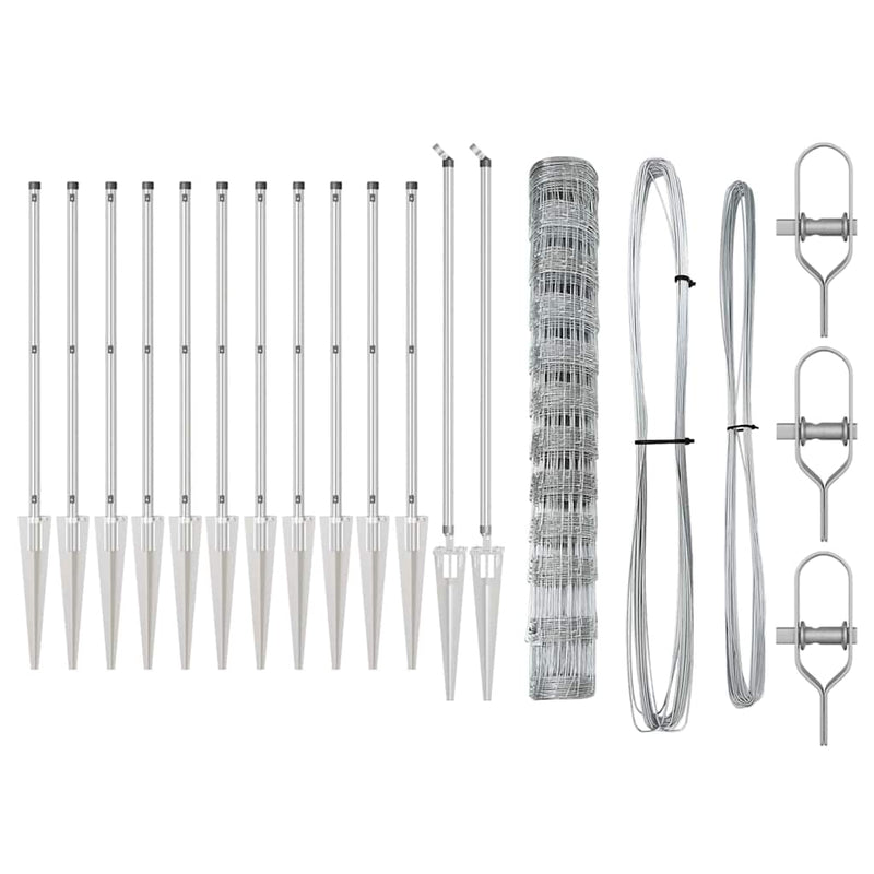 vidaXL Legelőkerítés Ezüst 25 x 1.2 m Horganyzott acél