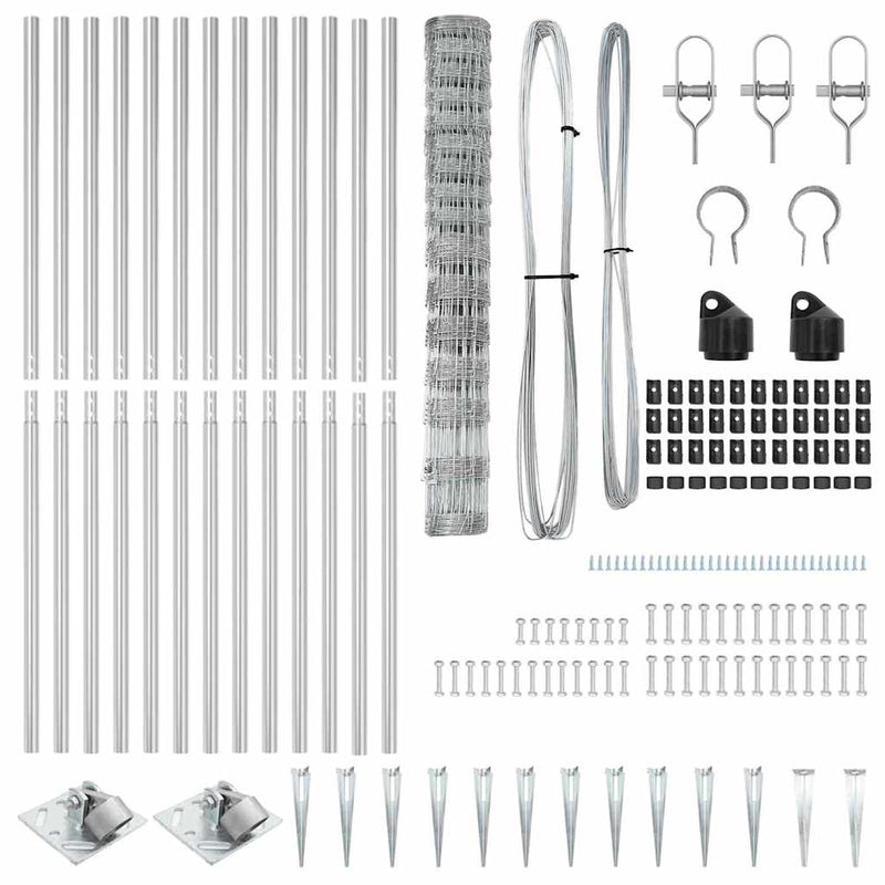 vidaXL Legelőkerítés Ezüst 25 x 1.2 m Horganyzott acél