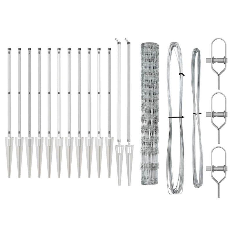 vidaXL Legelőkerítés Ezüst 25 x 1.2 m Horganyzott acél