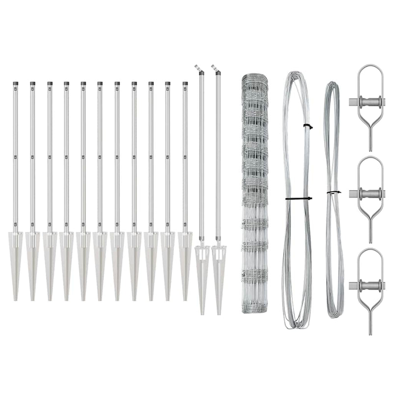 vidaXL Legelőkerítés Ezüst 25 x 1.4 m Horganyzott acél