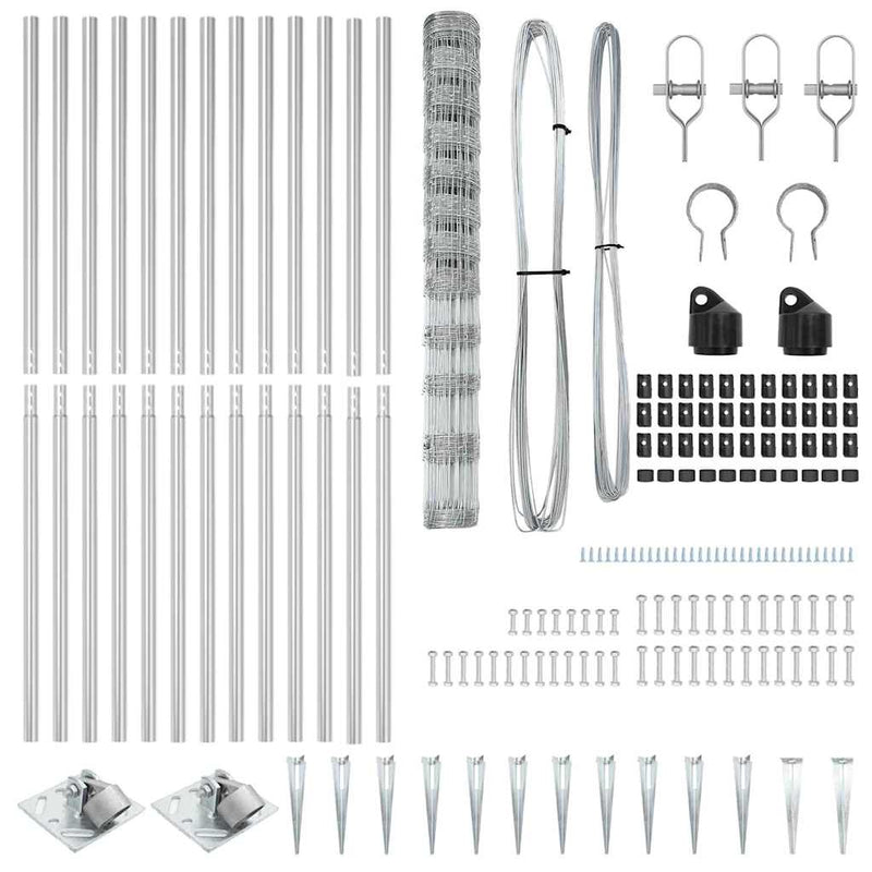 vidaXL Legelőkerítés Ezüst 25 x 1.4 m Horganyzott acél