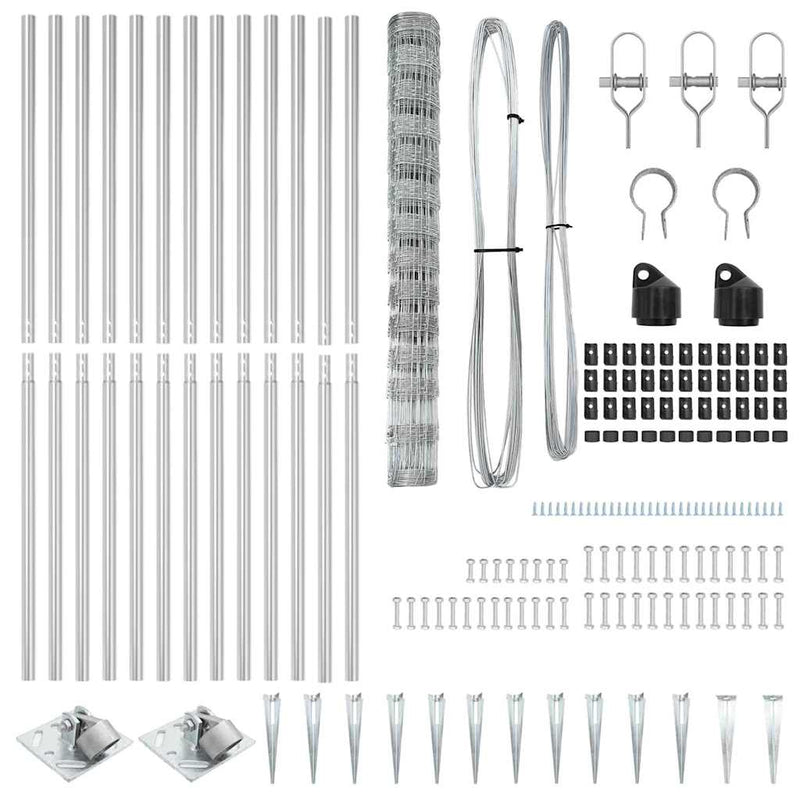 vidaXL Legelőkerítés Ezüst 25 x 1.4 m Horganyzott acél