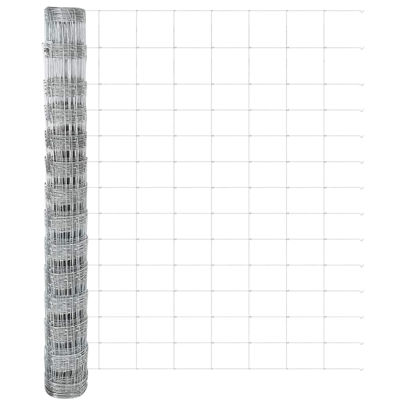 vidaXL Legelőkerítés Ezüst 25 x 1.4 m Horganyzott acél