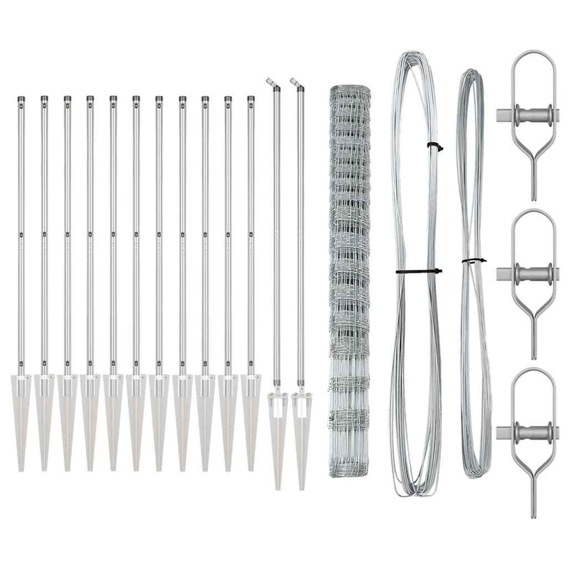 vidaXL Legelőkerítés Ezüst 25 x 1.5 m Horganyzott acél