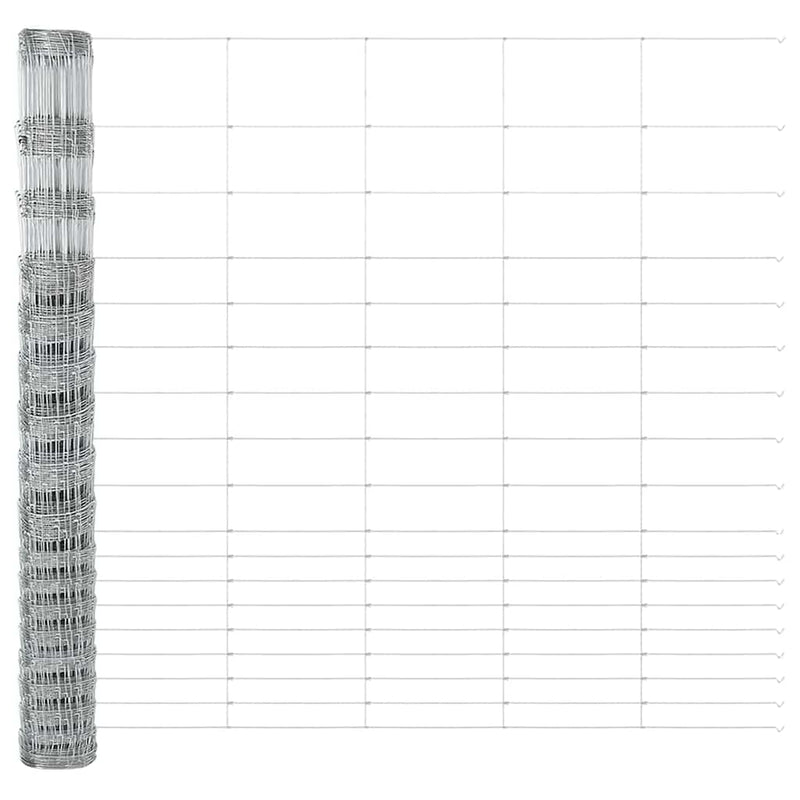 vidaXL Legelőkerítés Ezüst 25 x 1.5 m Horganyzott acél