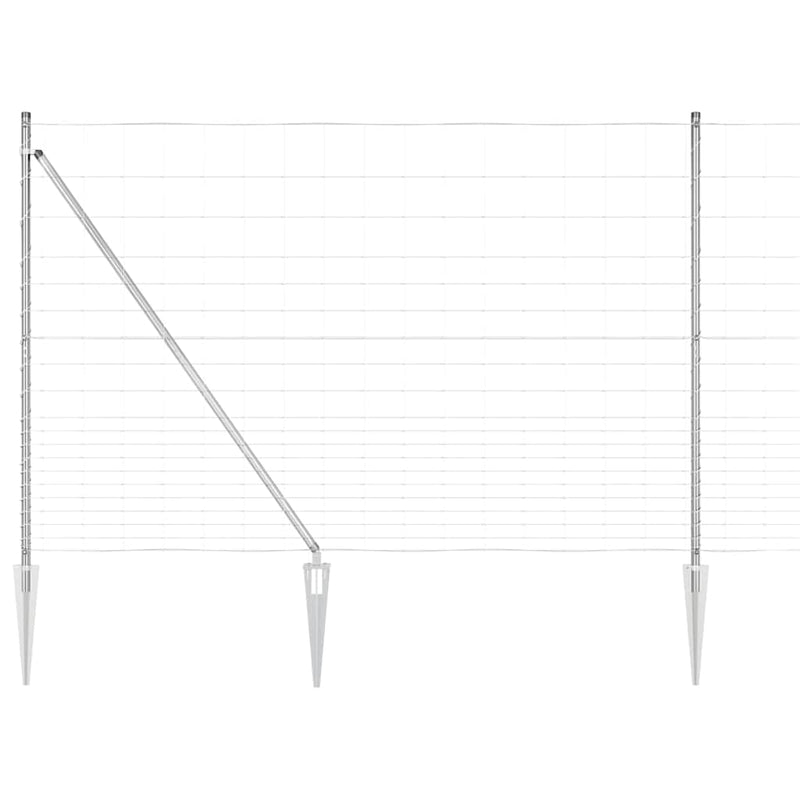 vidaXL Legelőkerítés Ezüst 25 x 1.6 m Horganyzott acél