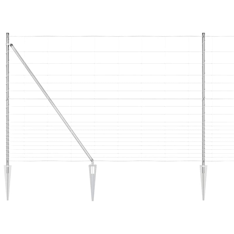 vidaXL Legelőkerítés Ezüst 25 x 1.6 m Horganyzott acél