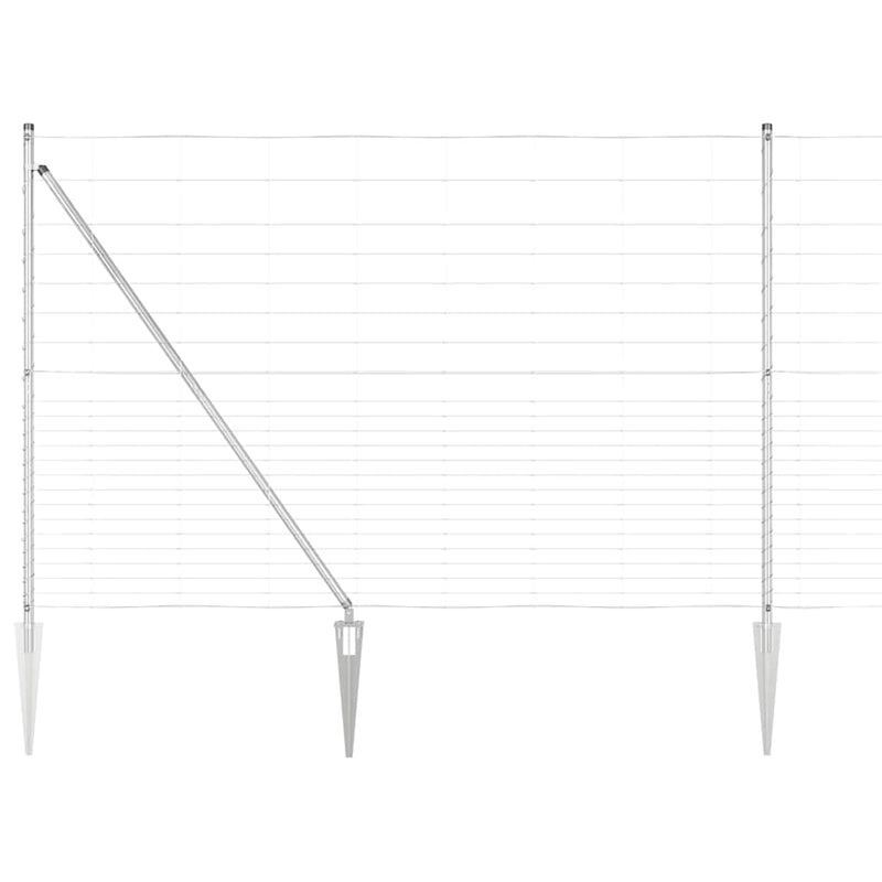 vidaXL Legelőkerítés Ezüst 25 x 1.6 m Horganyzott acél