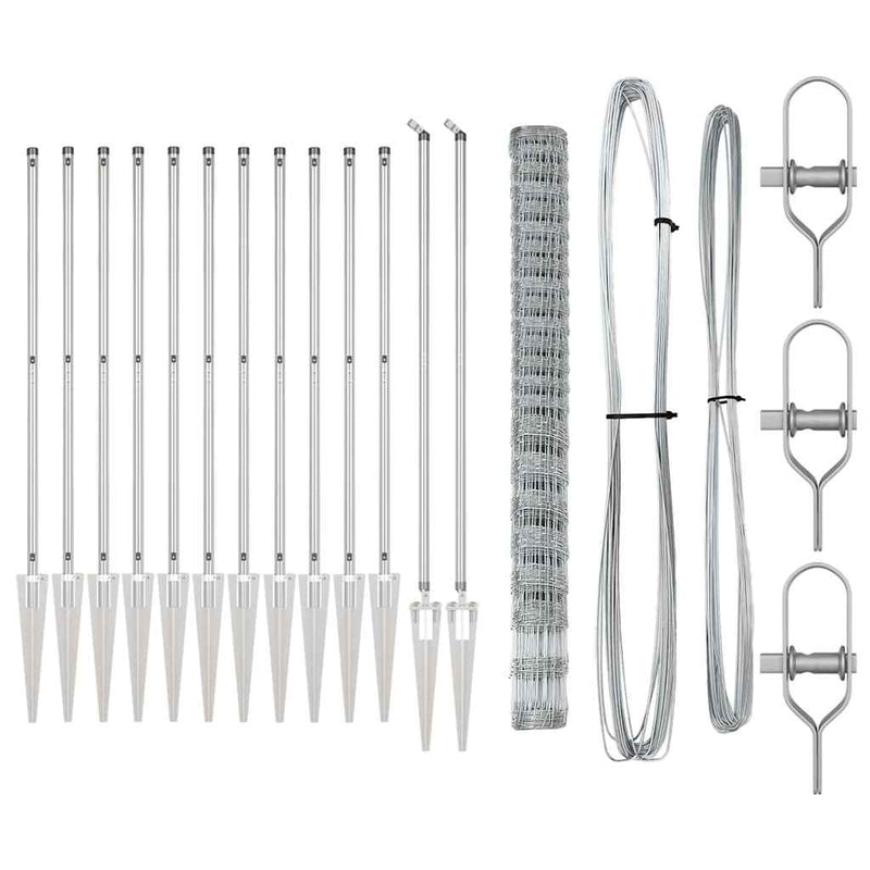 vidaXL Legelőkerítés Ezüst 25 x 1.6 m Horganyzott acél