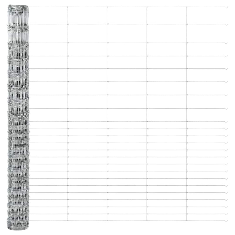 vidaXL Legelőkerítés Ezüst 25 x 1.6 m Horganyzott acél