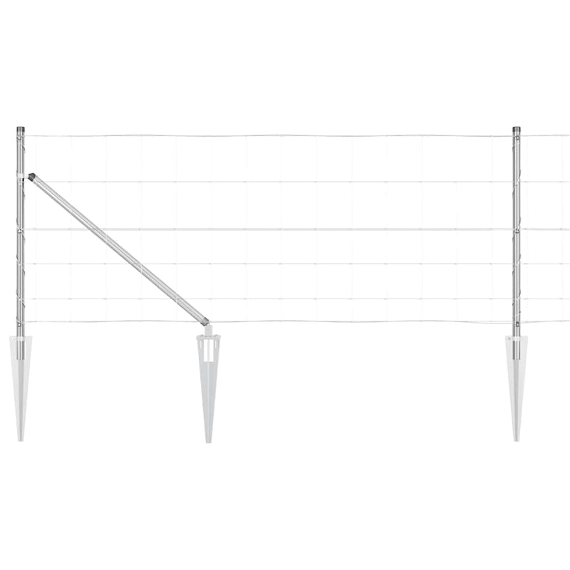 vidaXL Legelőkerítés Ezüst 50 x 0.8 m Horganyzott acél