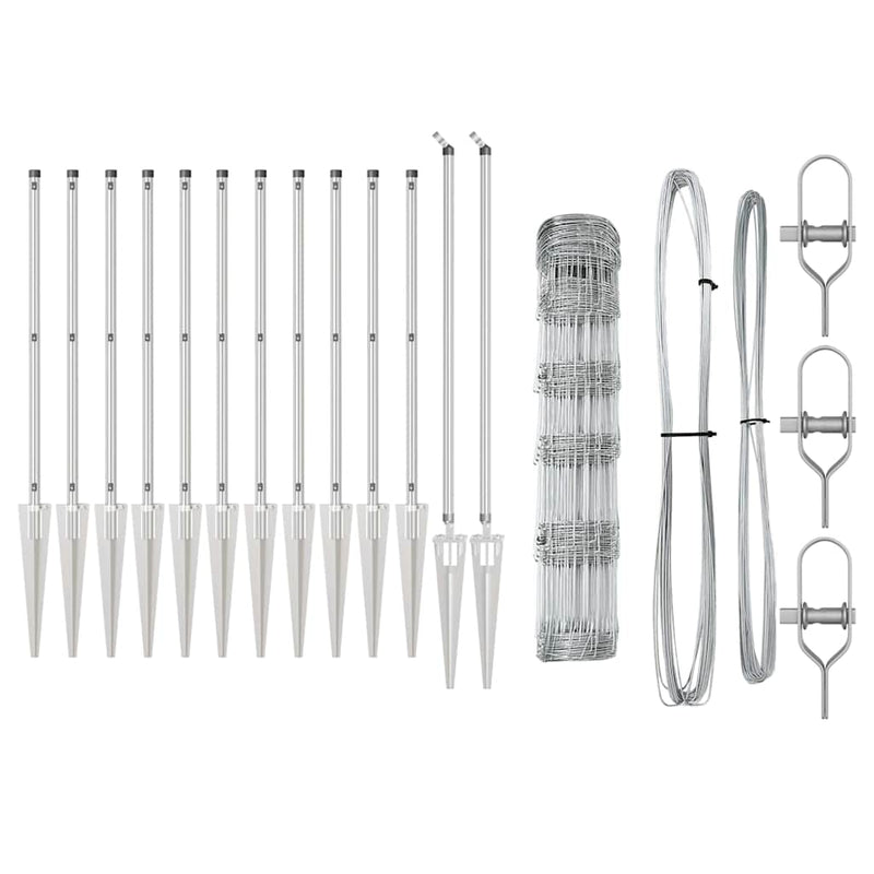 vidaXL Legelőkerítés Ezüst 50 x 0.8 m Horganyzott acél