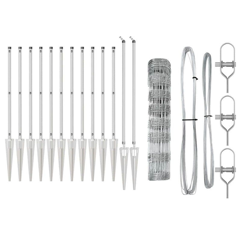 vidaXL Legelőkerítés Ezüst 50 x 0.8 m Horganyzott acél