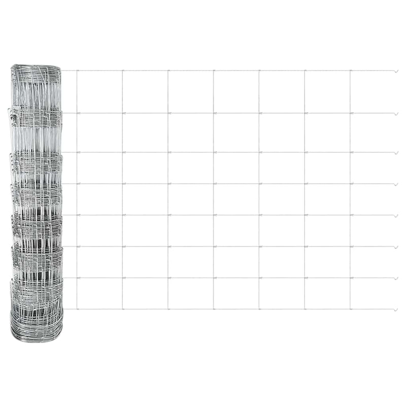 vidaXL Legelőkerítés Ezüst 50 x 0.8 m Horganyzott acél