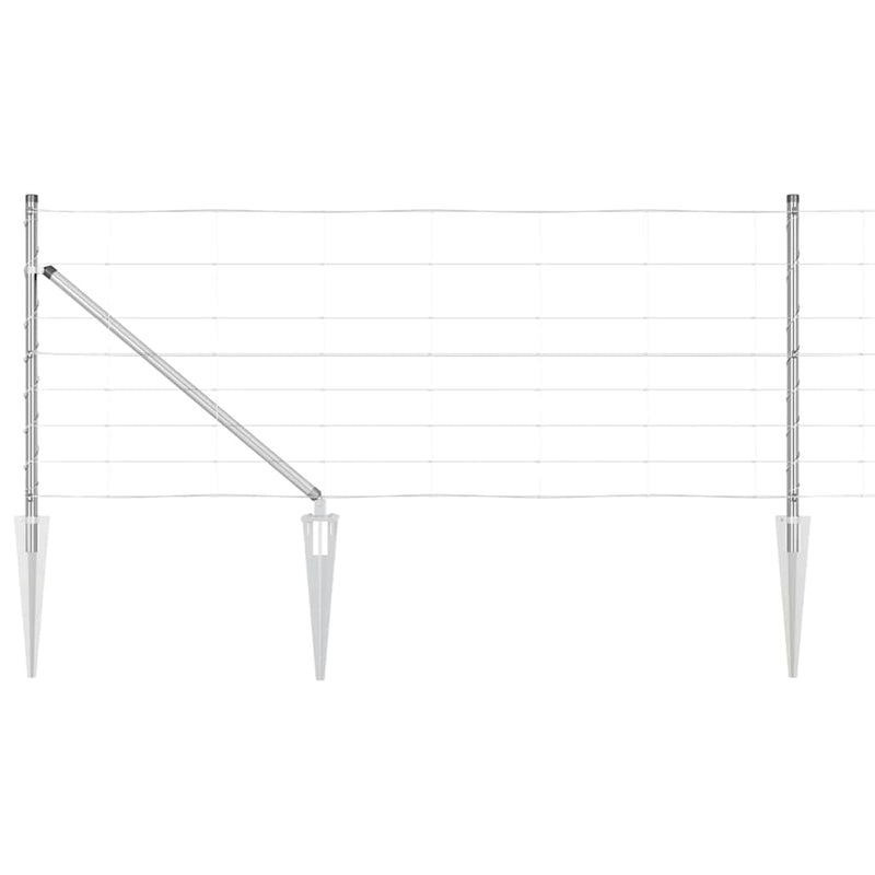 vidaXL Legelőkerítés Ezüst 50 x 0.8 m Horganyzott acél