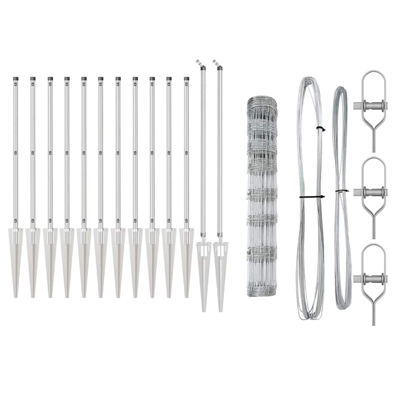 vidaXL Legelőkerítés Ezüst 50 x 1 m Horganyzott acél