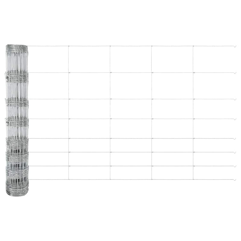 vidaXL Legelőkerítés Ezüst 50 x 1 m Horganyzott acél