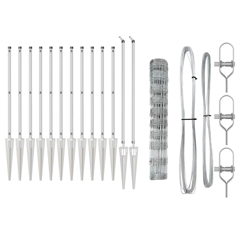 vidaXL Legelőkerítés Ezüst 50 x 1 m Horganyzott acél