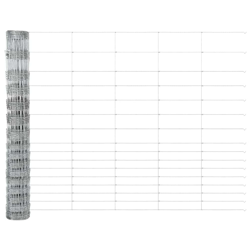 vidaXL Legelőkerítés Ezüst 50 x 1.2 m Horganyzott acél