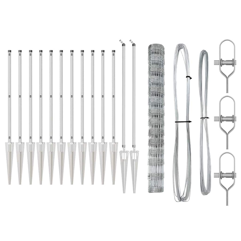 vidaXL Kerítésoszlop szett Ezüst Horganyzott acél