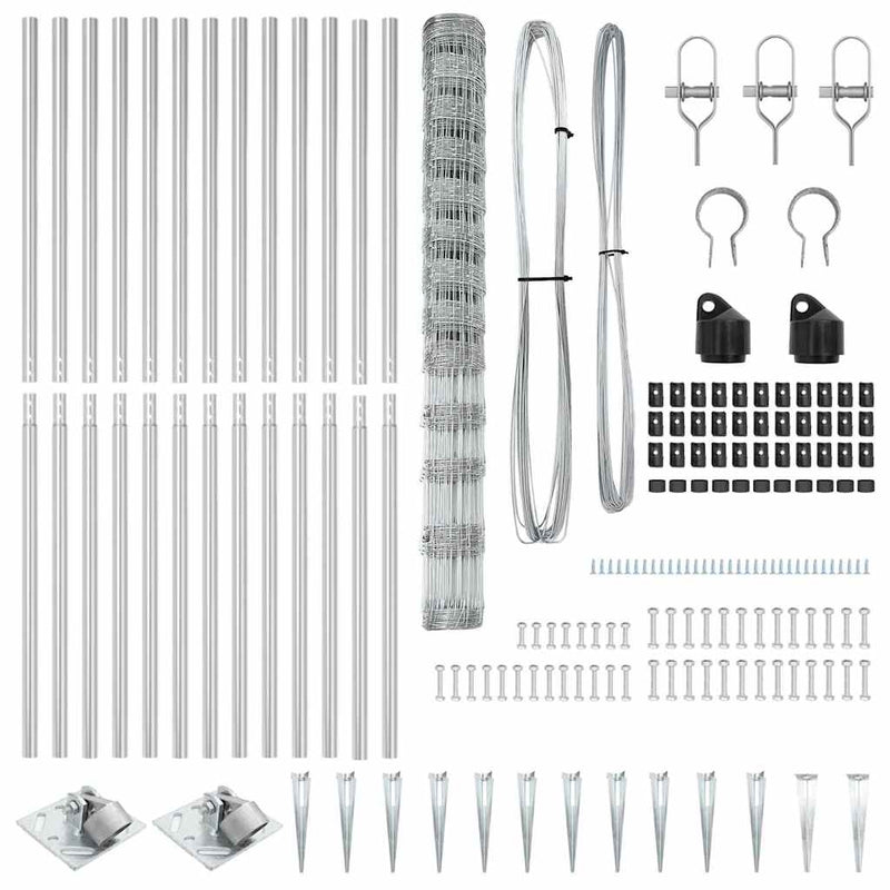 vidaXL Legelőkerítés Ezüst 50 x 1.5 m Horganyzott acél